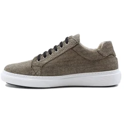 Online Baskets lacet toile recyclée beige noir Homme Fins De Série Solidaires