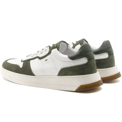 Best Baskets Léo cuir blanc kaki Homme Baskets