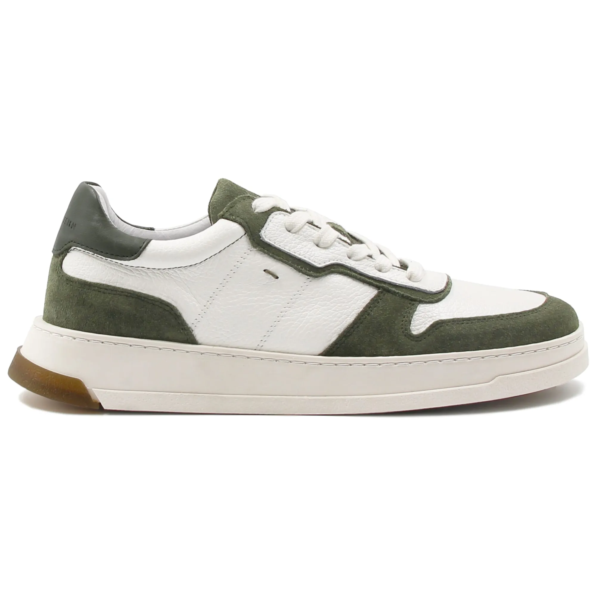 Best Baskets Léo cuir blanc kaki Homme Baskets