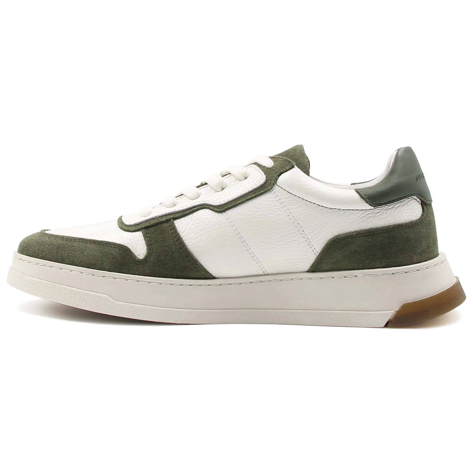 Best Baskets Léo cuir blanc kaki Homme Baskets