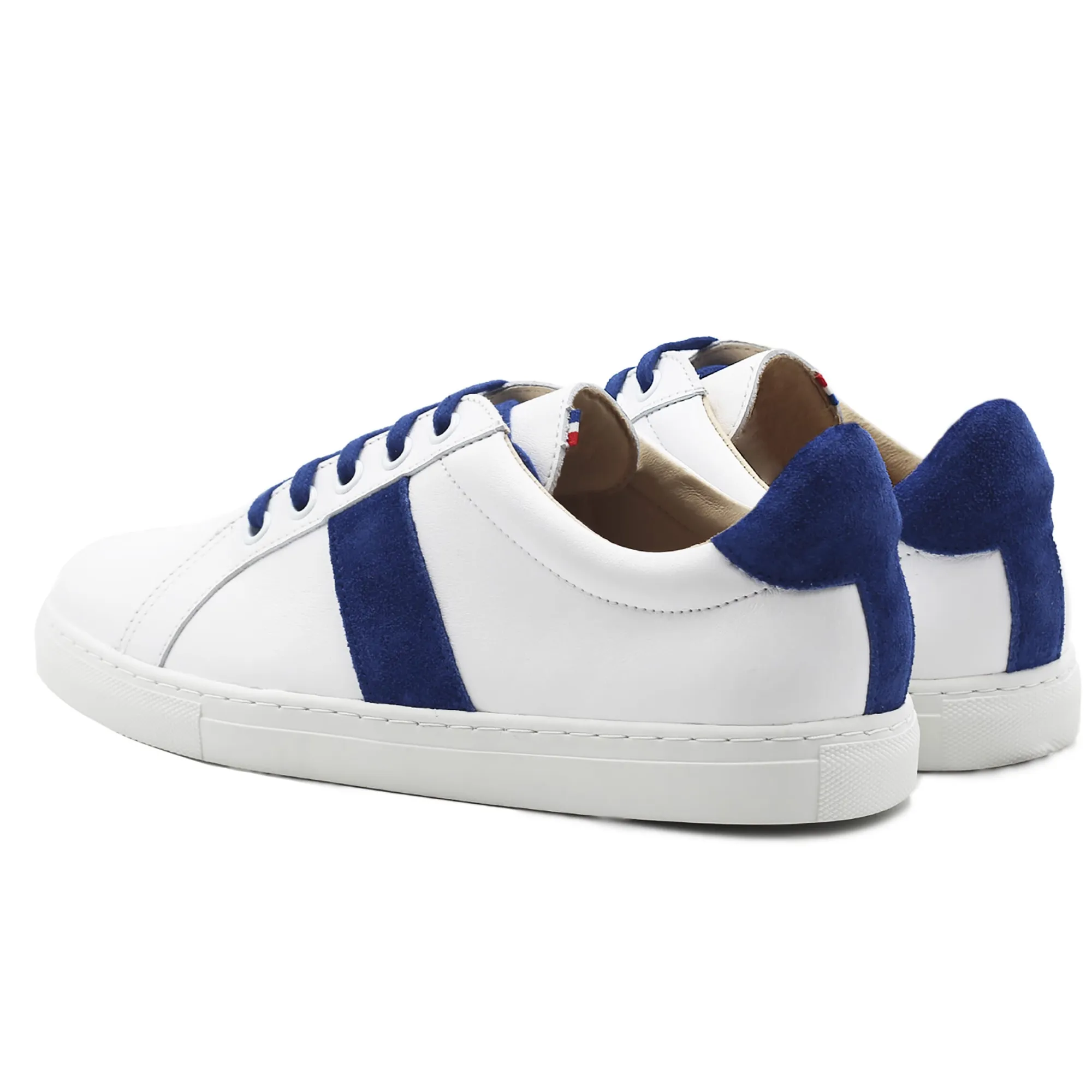 Clearance Baskets Made in France cuir bleu Femme Baskets|Baskets