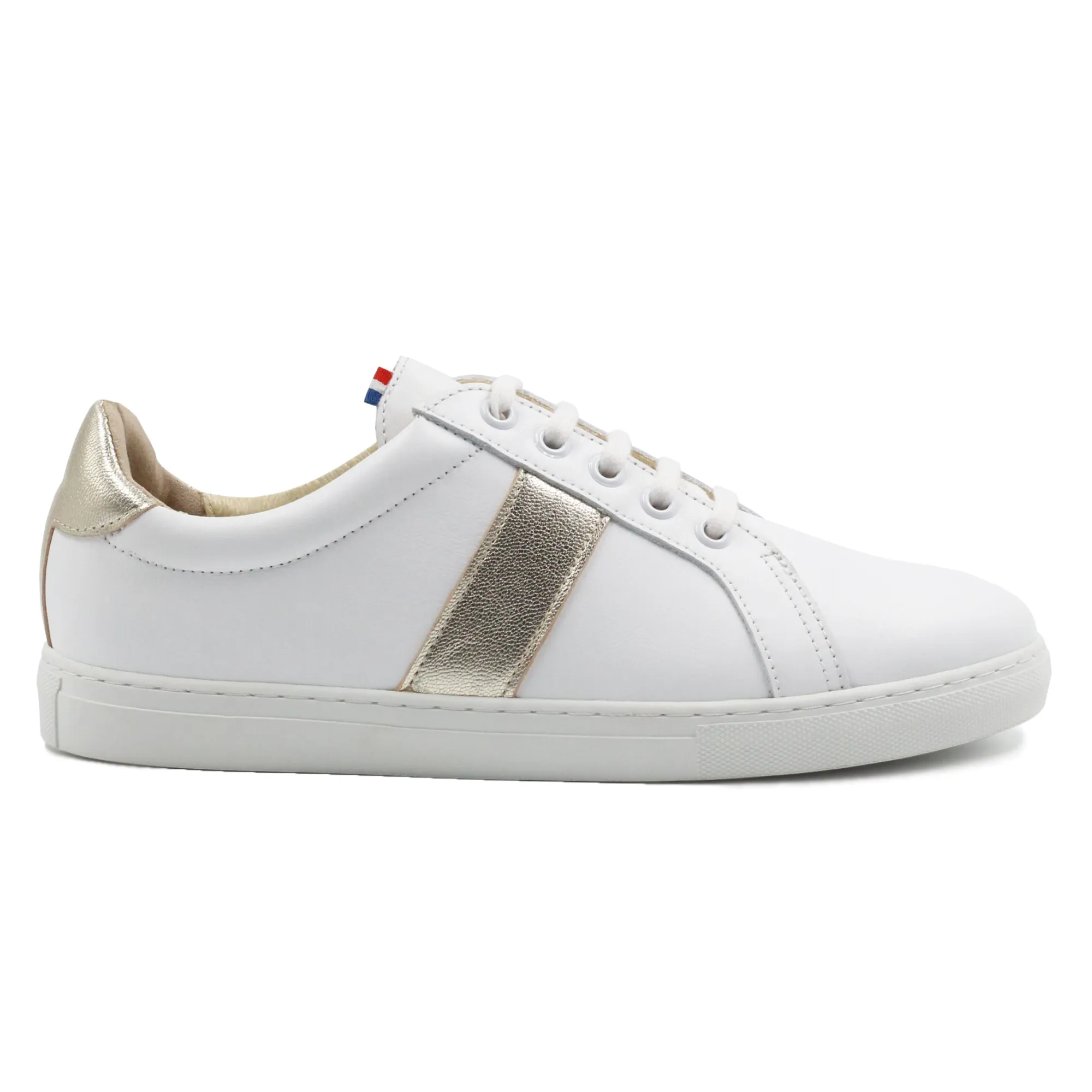 Discount Baskets Made in France cuir doré Femme Baskets