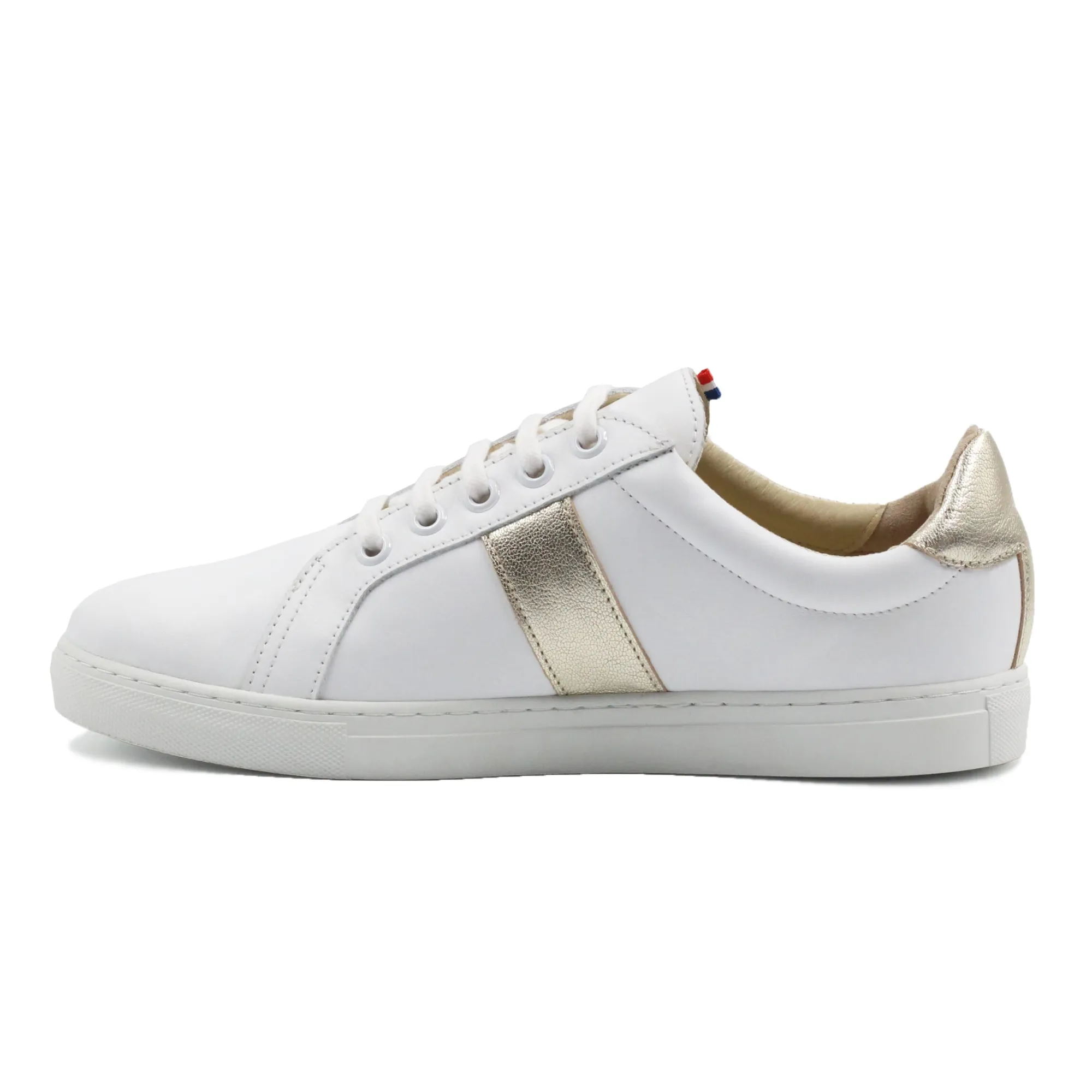 Discount Baskets Made in France cuir doré Femme Baskets
