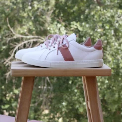 Best Sale Baskets Made in France cuir rose Femme Baskets