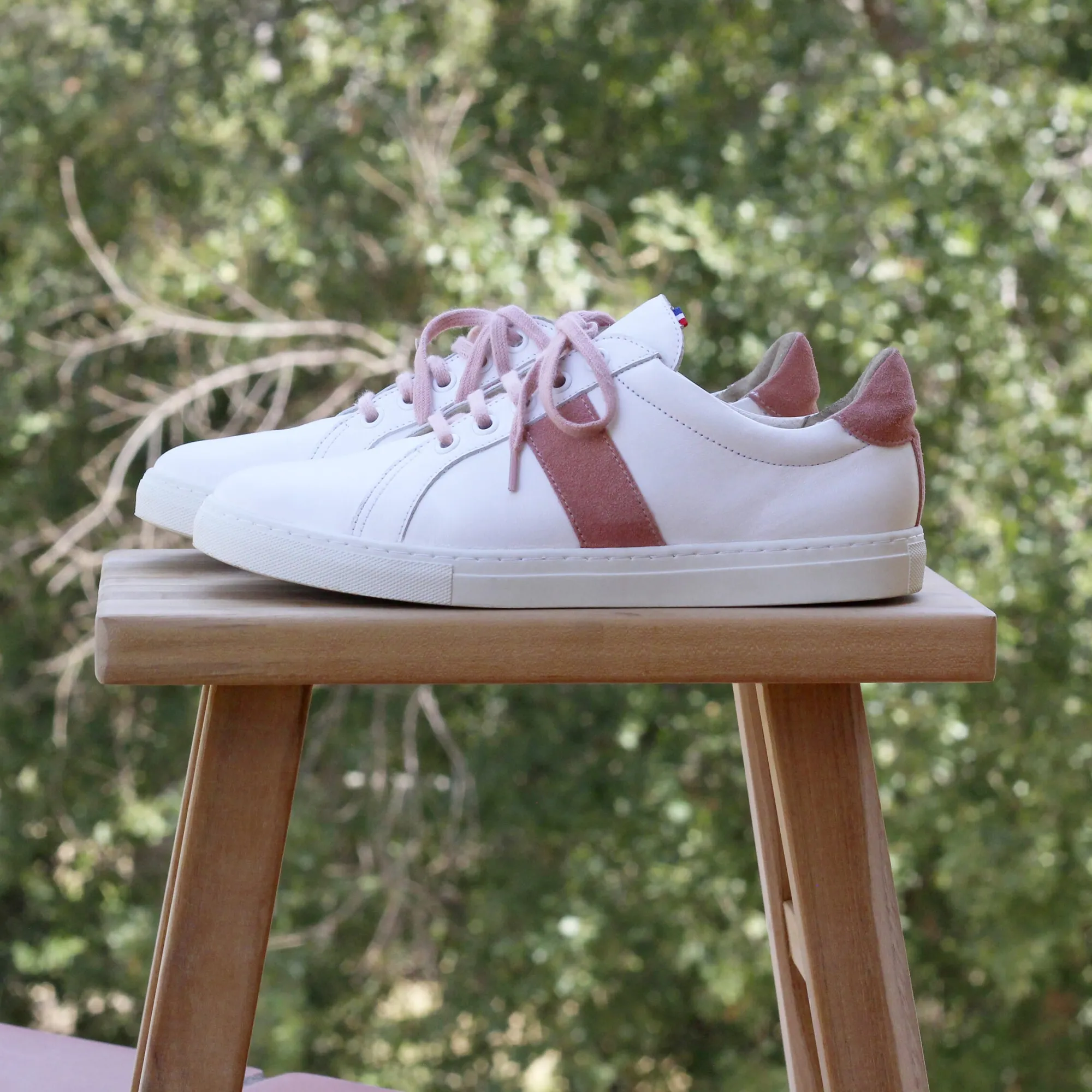 Best Sale Baskets Made in France cuir rose Femme Baskets