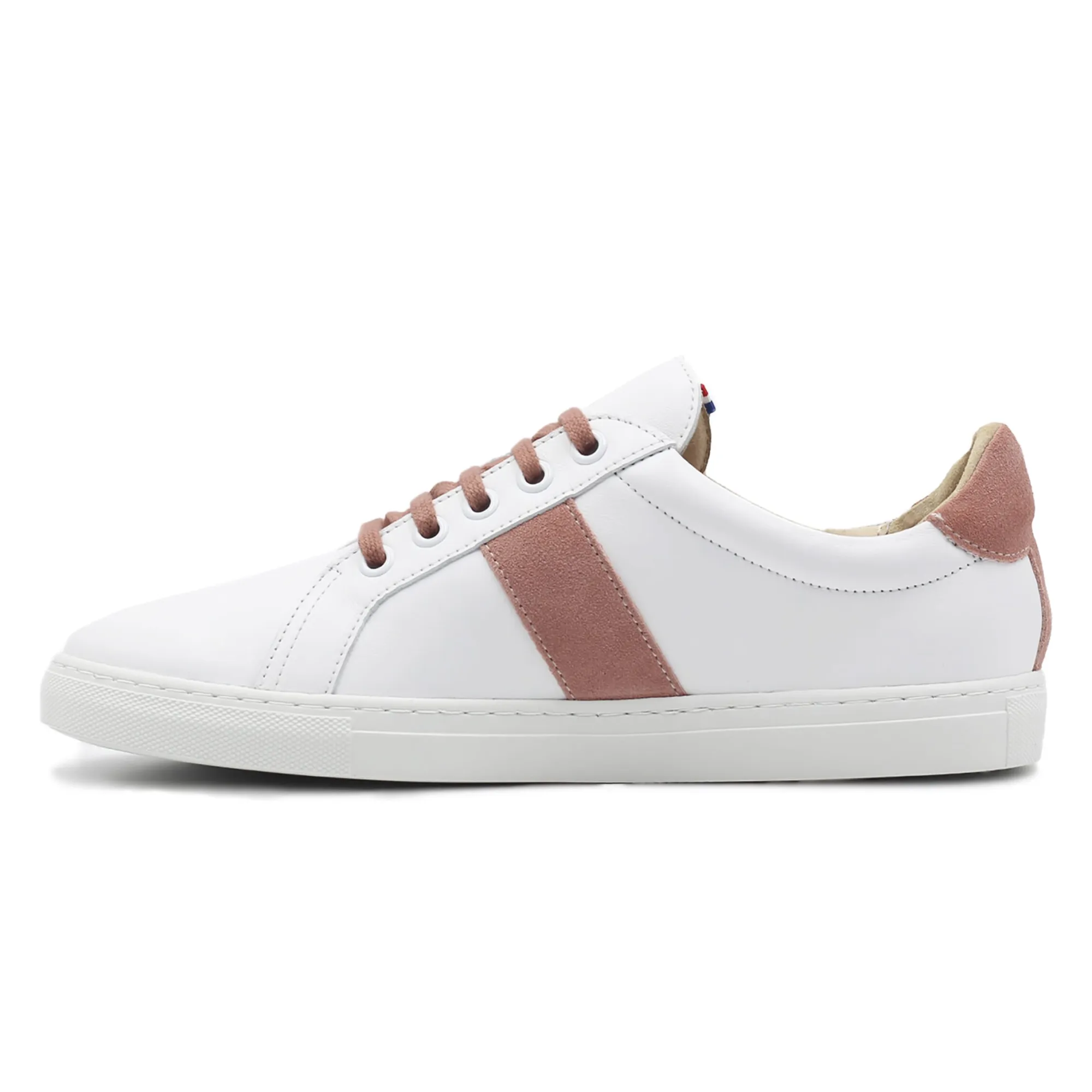 Best Sale Baskets Made in France cuir rose Femme Baskets