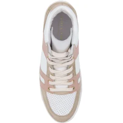 Best Sale Baskets montantes cuir blanc rose Femme Baskets