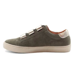 Hot Baskets scratch cuir daim kaki doré Femme Baskets
