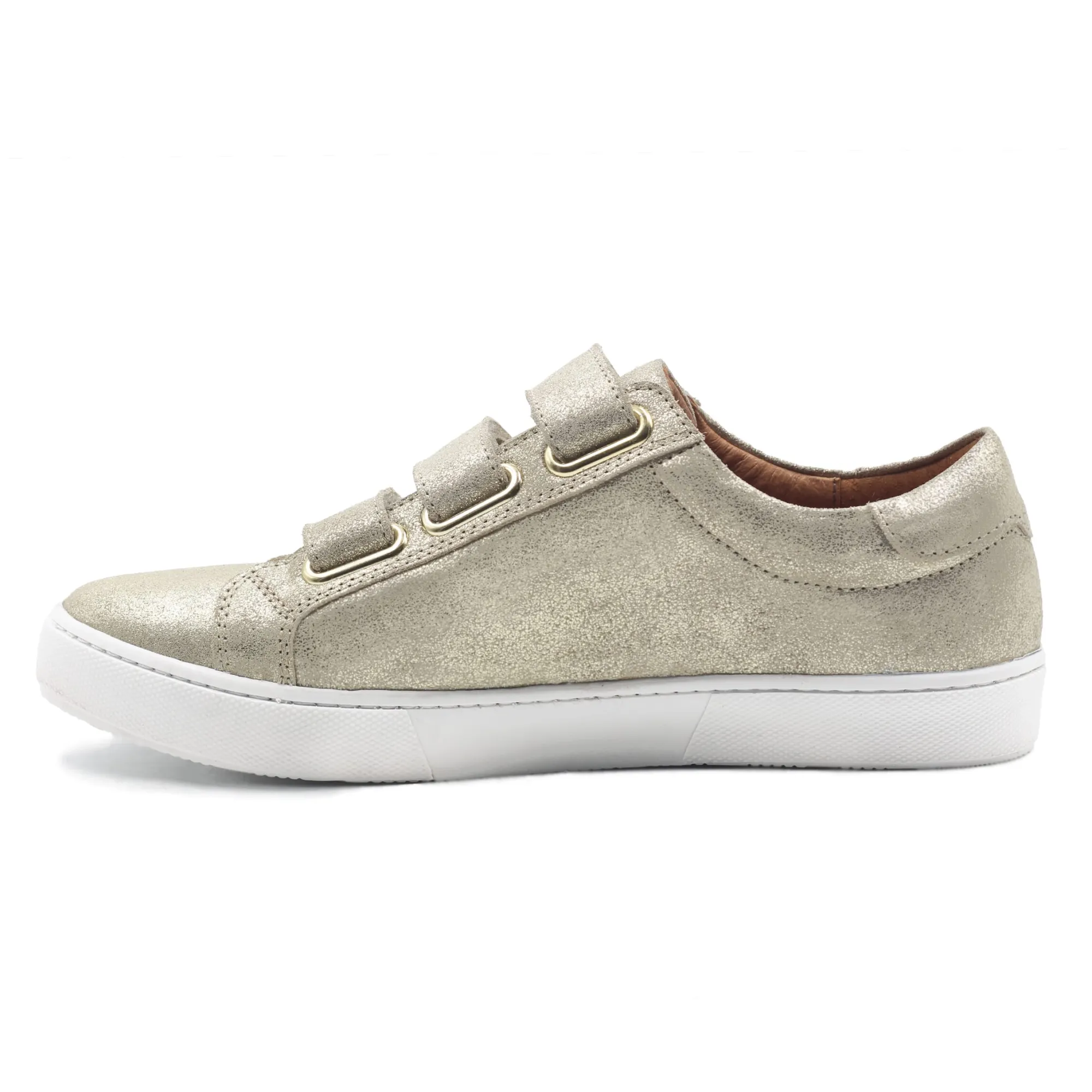Outlet Baskets scratch cuir métallisé Femme Baskets