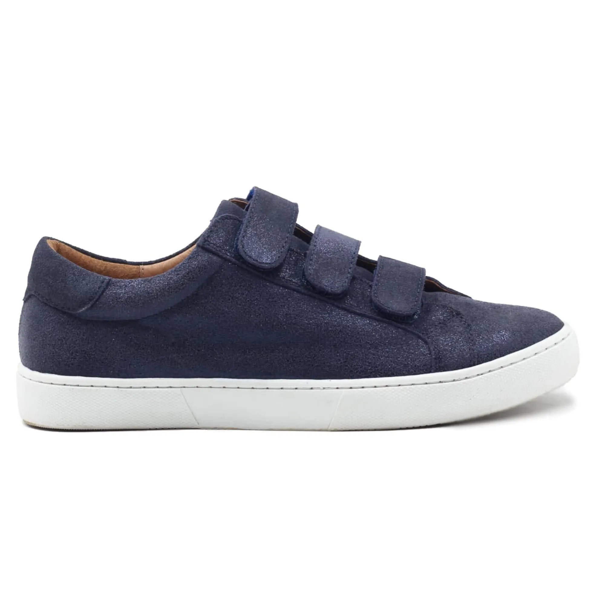 Sale Baskets scratch cuir métallisé bleu Femme Baskets