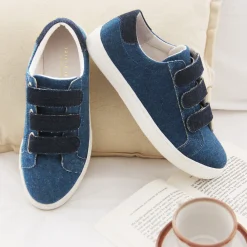 Best Sale Baskets scratch toile de jean bleu Femme Baskets