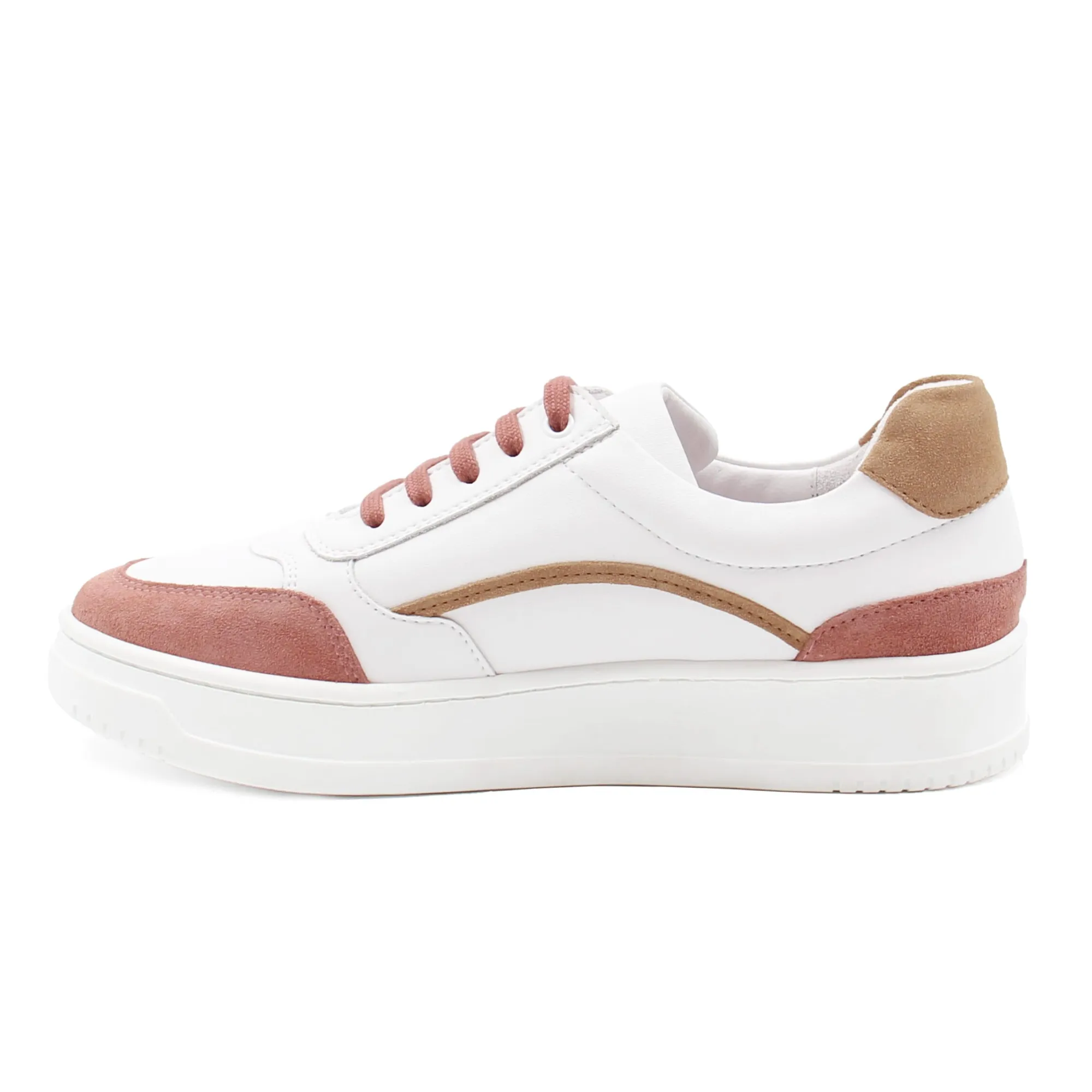 Sale Baskets vintage cuir blanc beige Femme Baskets