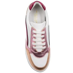 Online Baskets vintage cuir blanc rose Femme Baskets