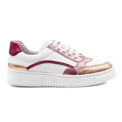 Online Baskets vintage cuir blanc rose Femme Baskets