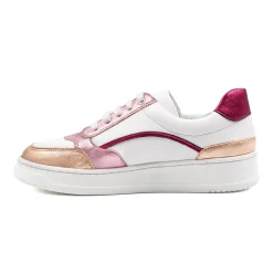 Online Baskets vintage cuir blanc rose Femme Baskets