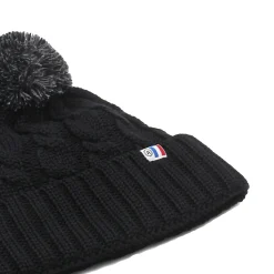 Shop Bonnet pompon laine noir gris Femme Bonnets|Bonnets