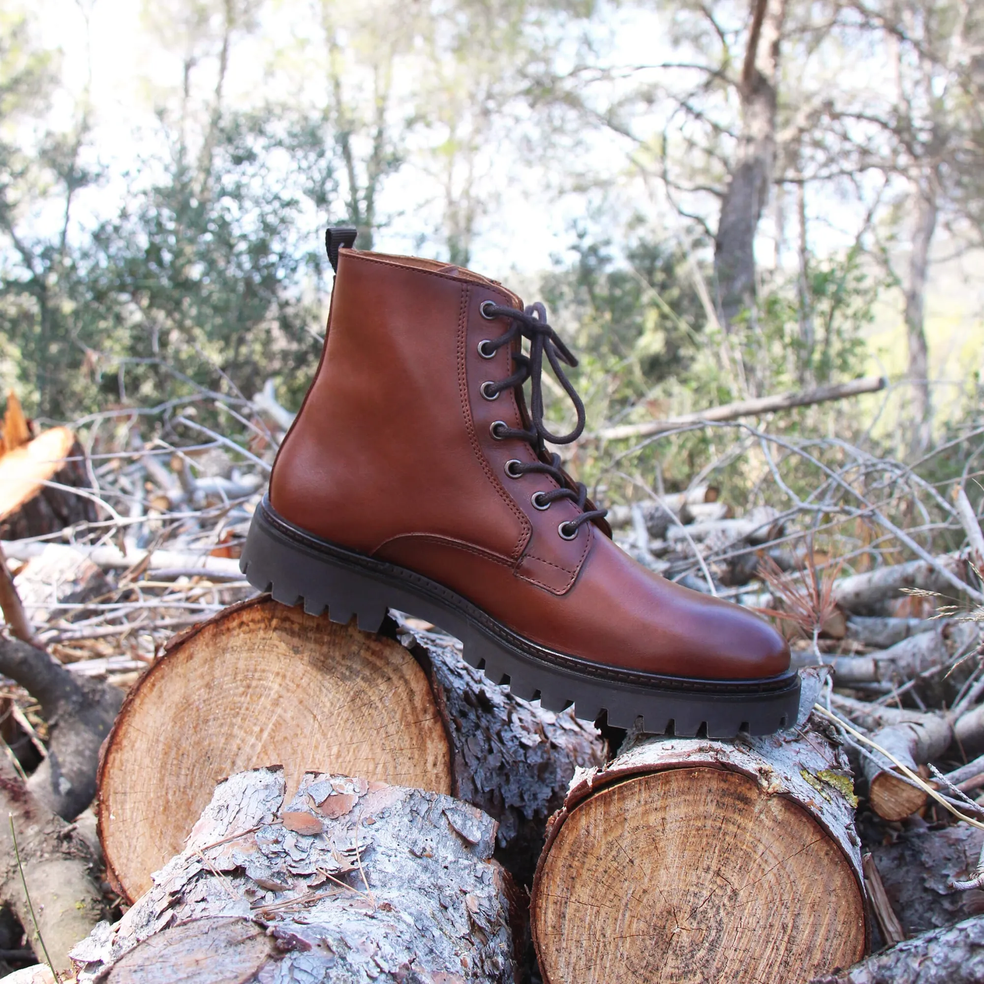 Clearance Boots à lacet crantées cuir Homme Boots
