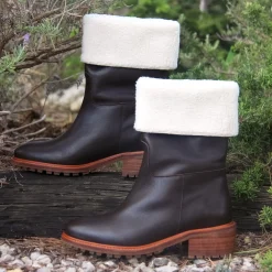Best Bottes fourrées cuir Femme Bottines & Bottes