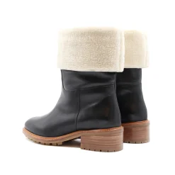 Shop Bottes fourrées cuir Femme Bottines & Bottes