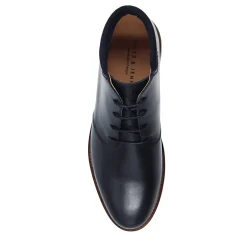 Shop Bottillons courts cuir bleu Homme Fins De Série Solidaires