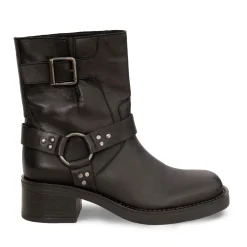 Hot Bottines Biker cuir Femme Bottines & Bottes