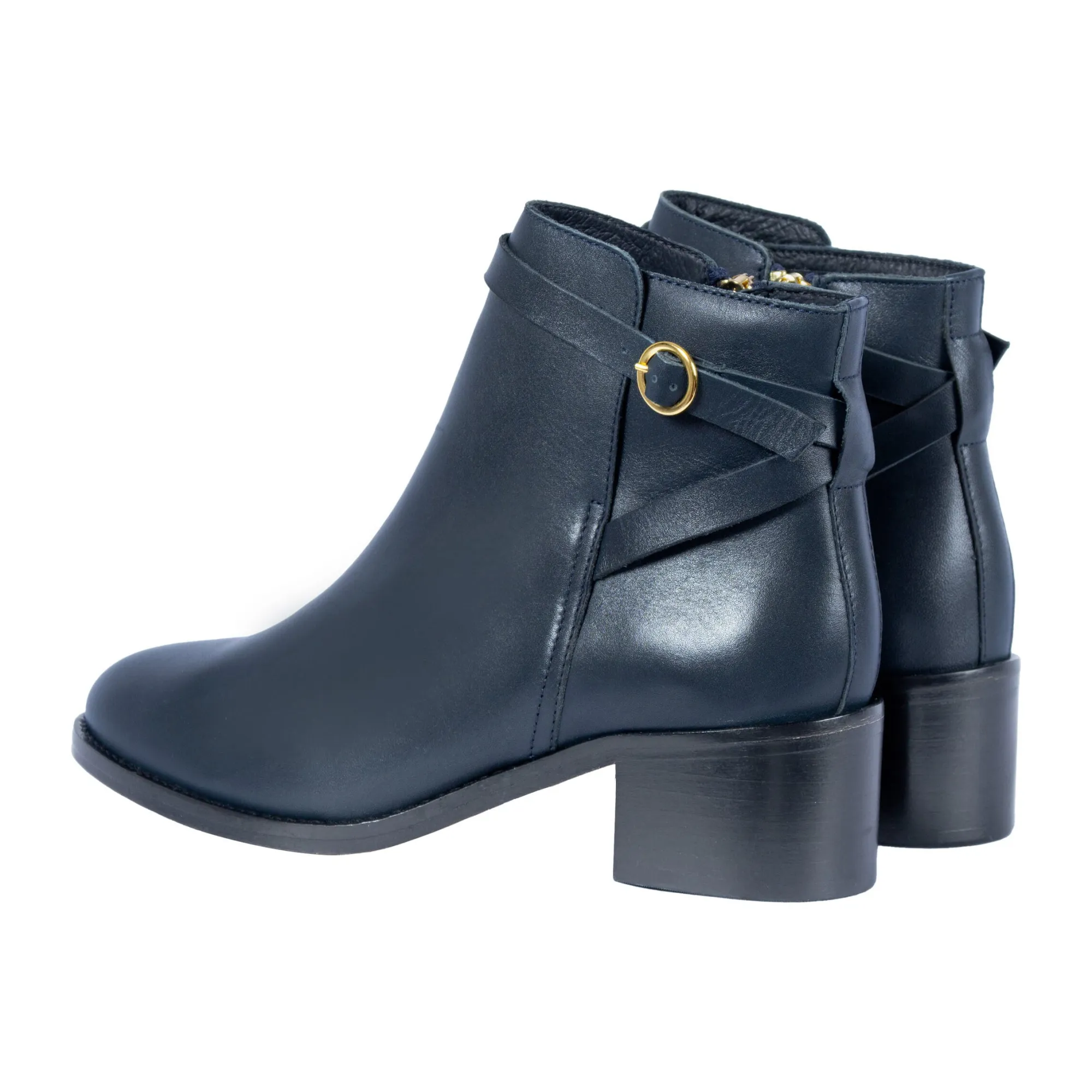 Fashion Bottines cavalières cuir bleu Femme Bottines & Bottes