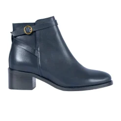 Fashion Bottines cavalières cuir bleu Femme Bottines & Bottes