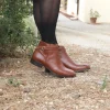 Cheap Bottines cavalières plates cuir Femme Bottines & Bottes