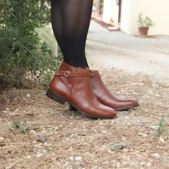 Cheap Bottines cavalières plates cuir Femme Bottines & Bottes