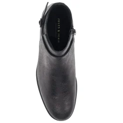 Best Bottines cavalières plates cuir irisé noir Femme Bottines & Bottes