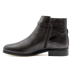 Best Bottines cavalières plates cuir irisé noir Femme Bottines & Bottes