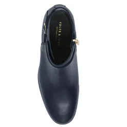 New Bottines cavalières plates cuir bleu Femme Bottines & Bottes