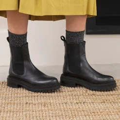 Online Bottines Chelsea crantées cuir Femme Bottines & Bottes