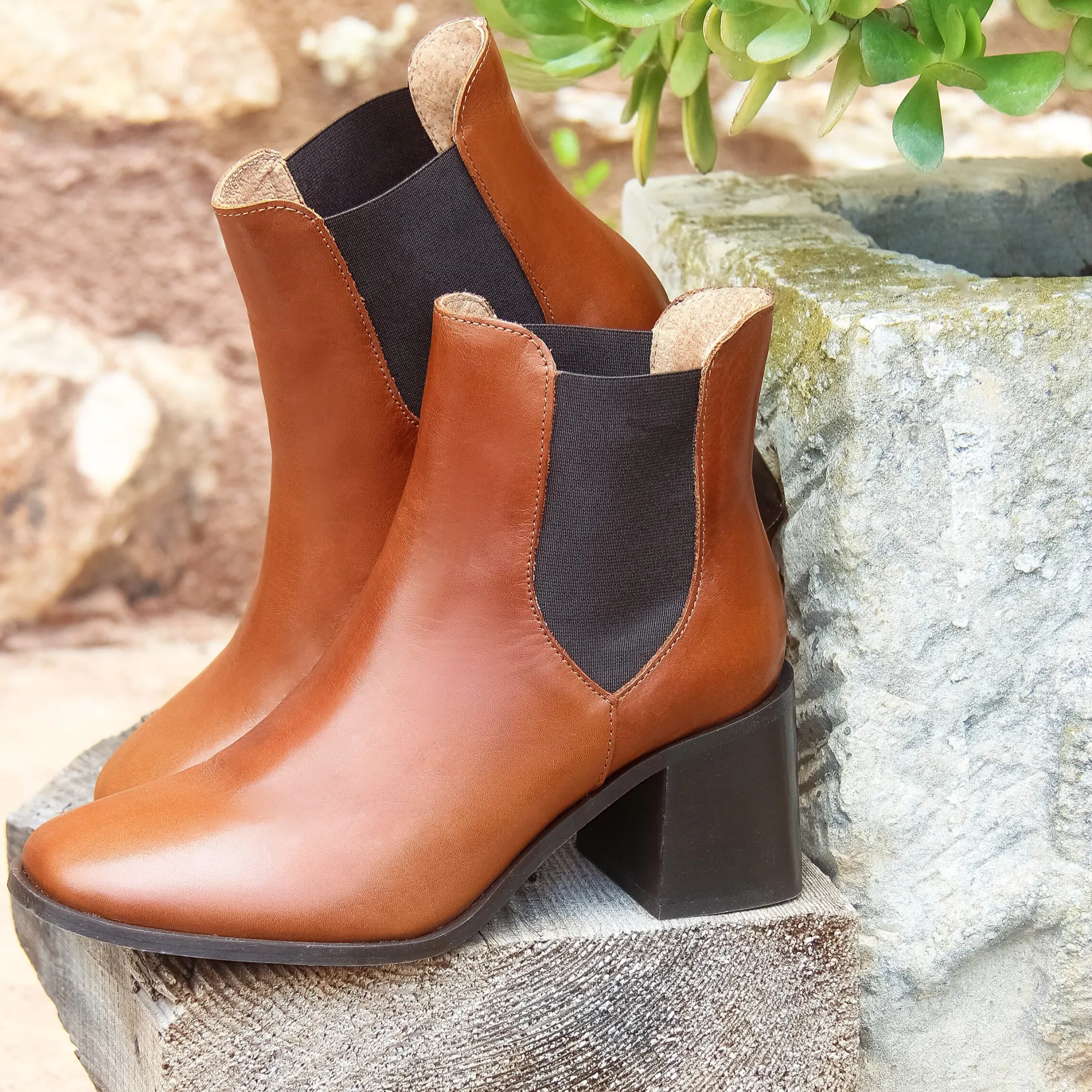 Sale Bottines Chelsea talon cuir Femme Bottines & Bottes