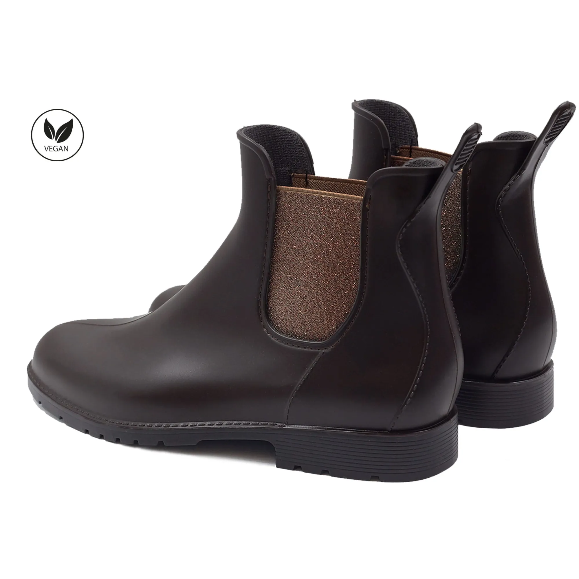 Cheap Bottines de pluie marron bronze Femme Bottines & Bottes