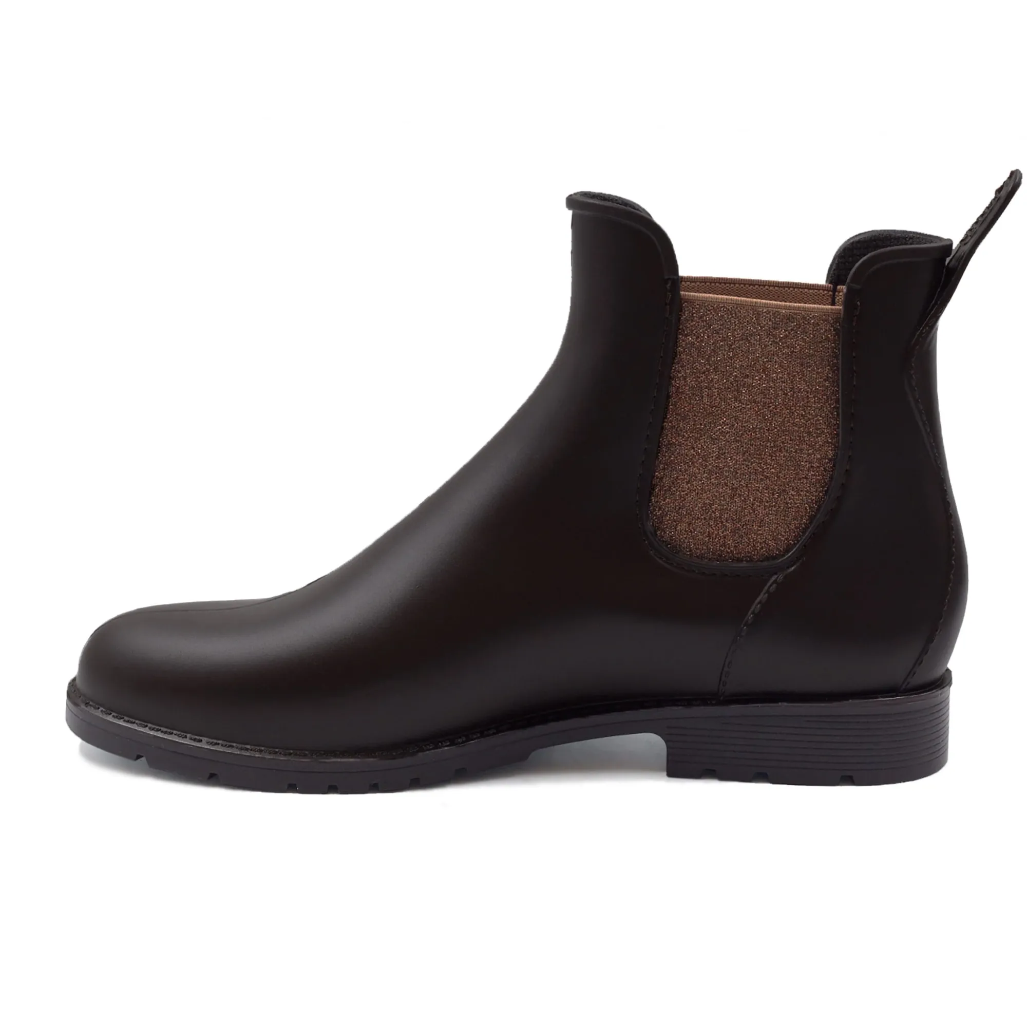 Cheap Bottines de pluie marron bronze Femme Bottines & Bottes