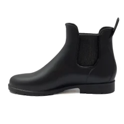 Cheap Bottines de pluie noir argenté Femme Bottines & Bottes