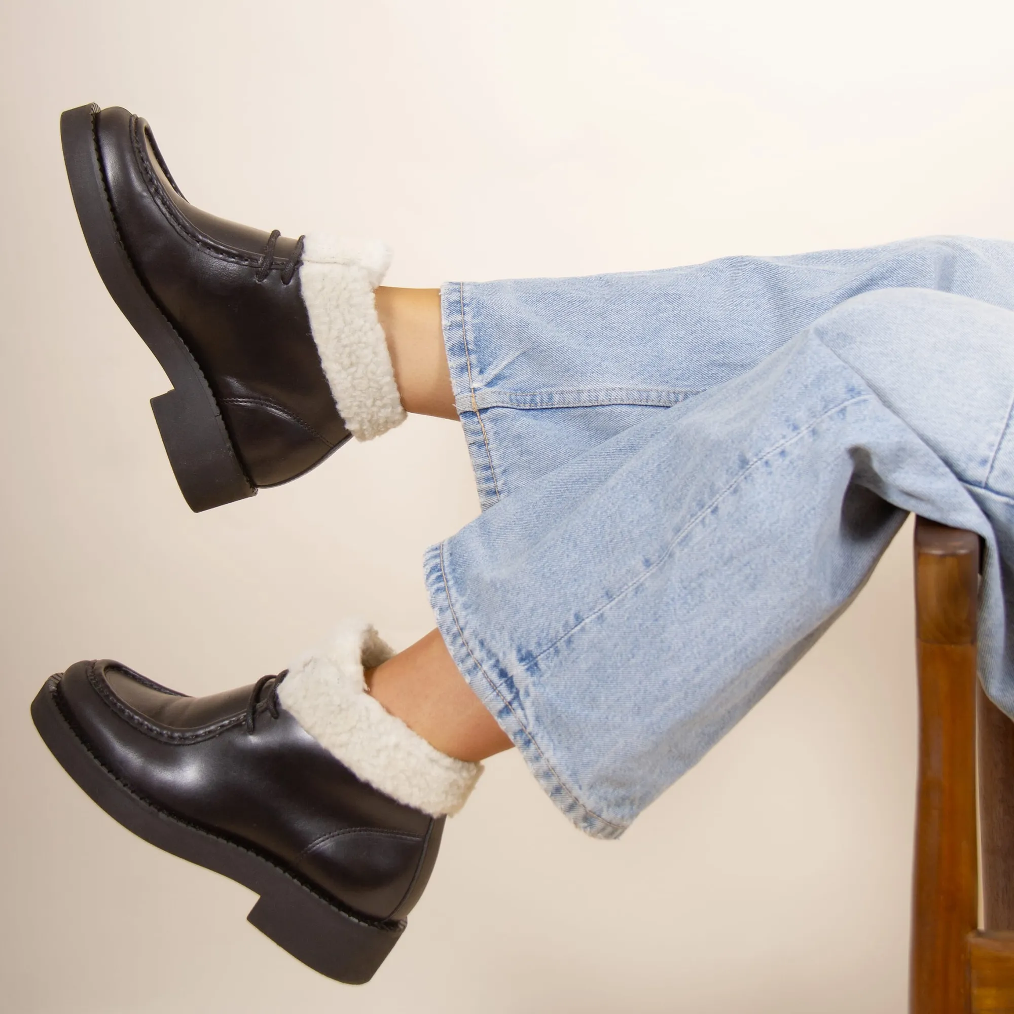 Best Sale Bottines fourrées basses cuir Femme Bottines & Bottes