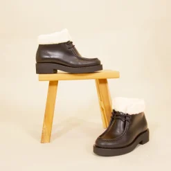 Best Sale Bottines fourrées basses cuir Femme Bottines & Bottes