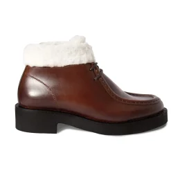 Cheap Bottines fourrées basses cuir Femme Bottines & Bottes