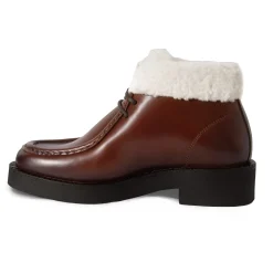 Cheap Bottines fourrées basses cuir Femme Bottines & Bottes