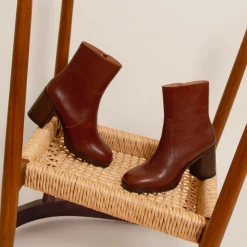 Outlet Bottines plateforme cuir Femme Bottines & Bottes