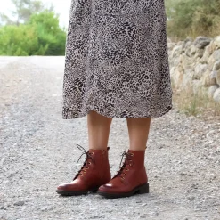 Flash Sale Bottines plates à lacet cuir Femme Bottines & Bottes