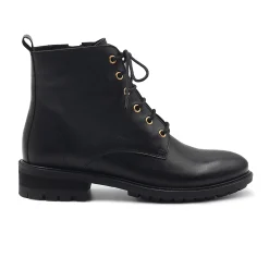 Hot Bottines plates à lacet cuir Femme Bottines & Bottes
