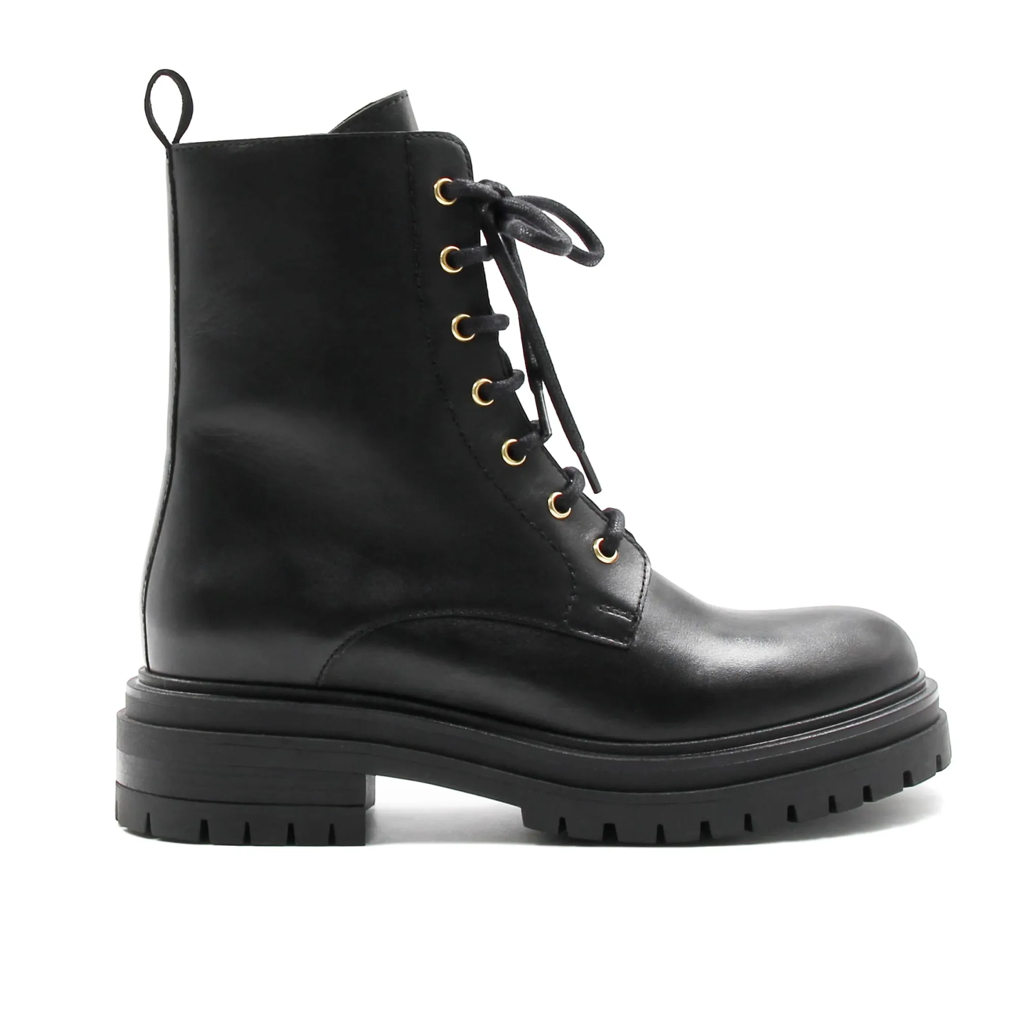 Shop Bottines ranger crantées cuir Femme Bottines & Bottes
