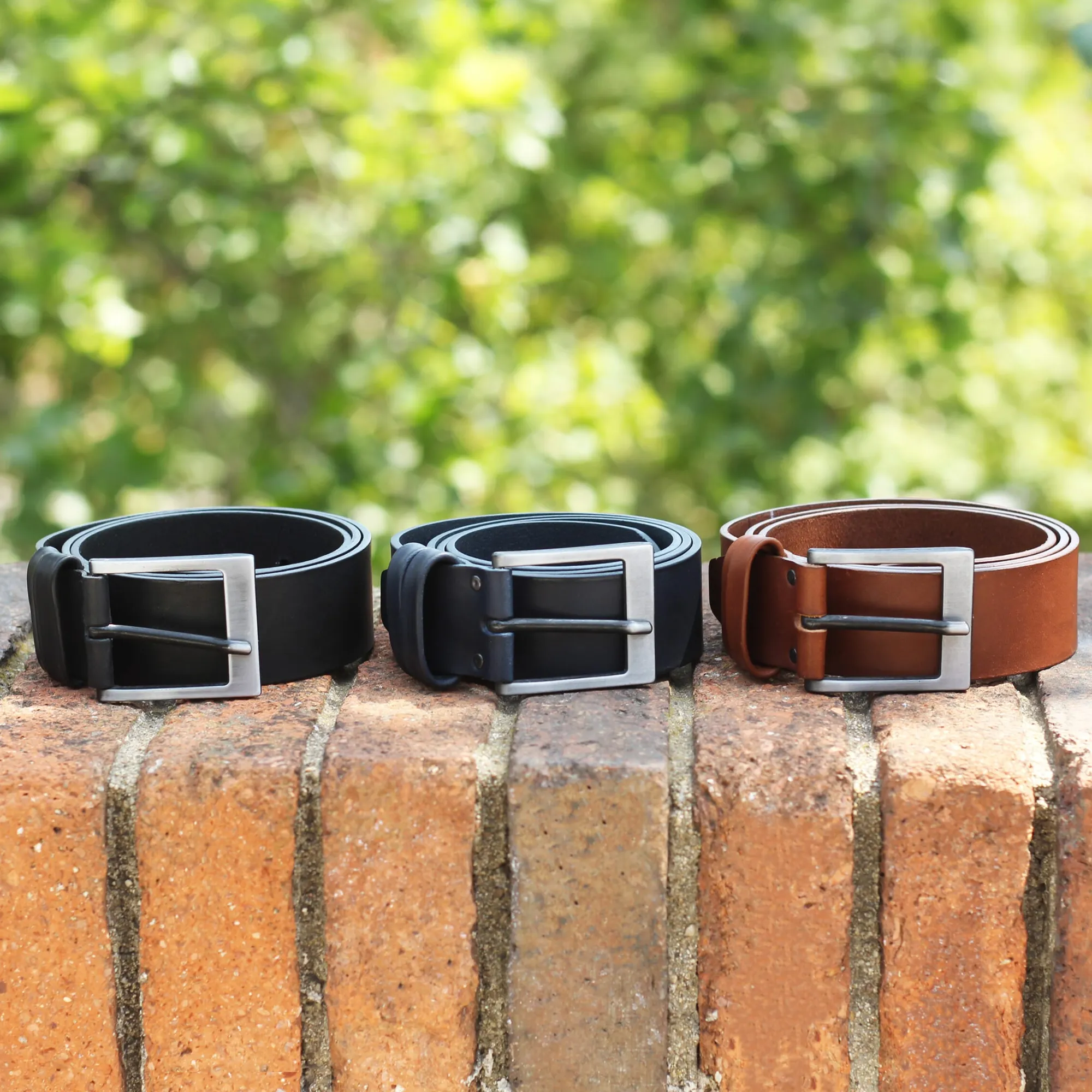 Outlet Ceinture casual cuir marron Homme Ceintures