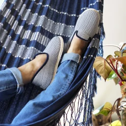 Best Charentaises tradition blanc bleu Femme Charentaises|Charentaises