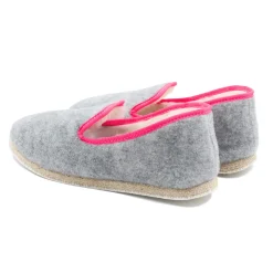 Hot Charentaises tradition gris rose Femme Charentaises|Charentaises