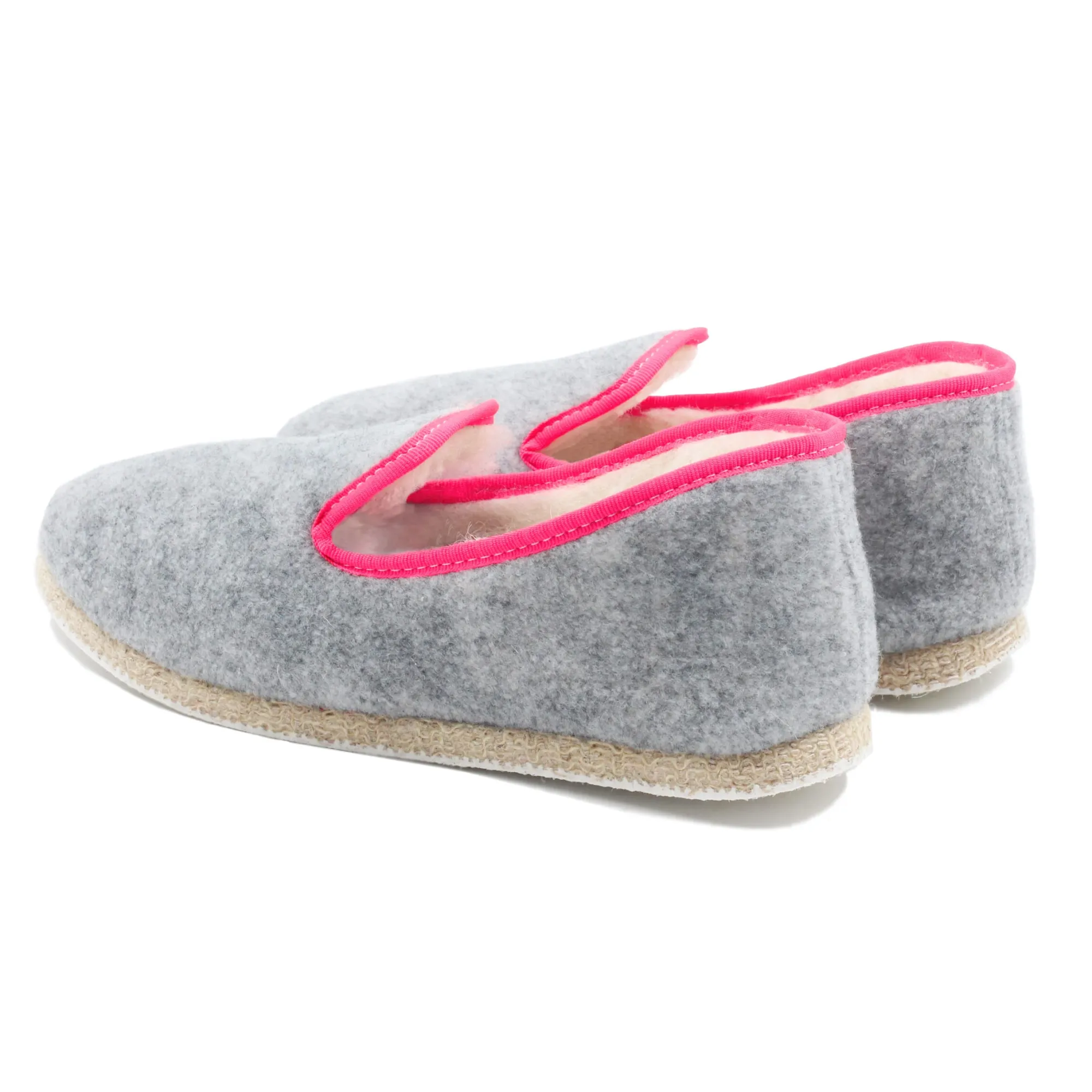 Hot Charentaises tradition gris rose Femme Charentaises|Charentaises