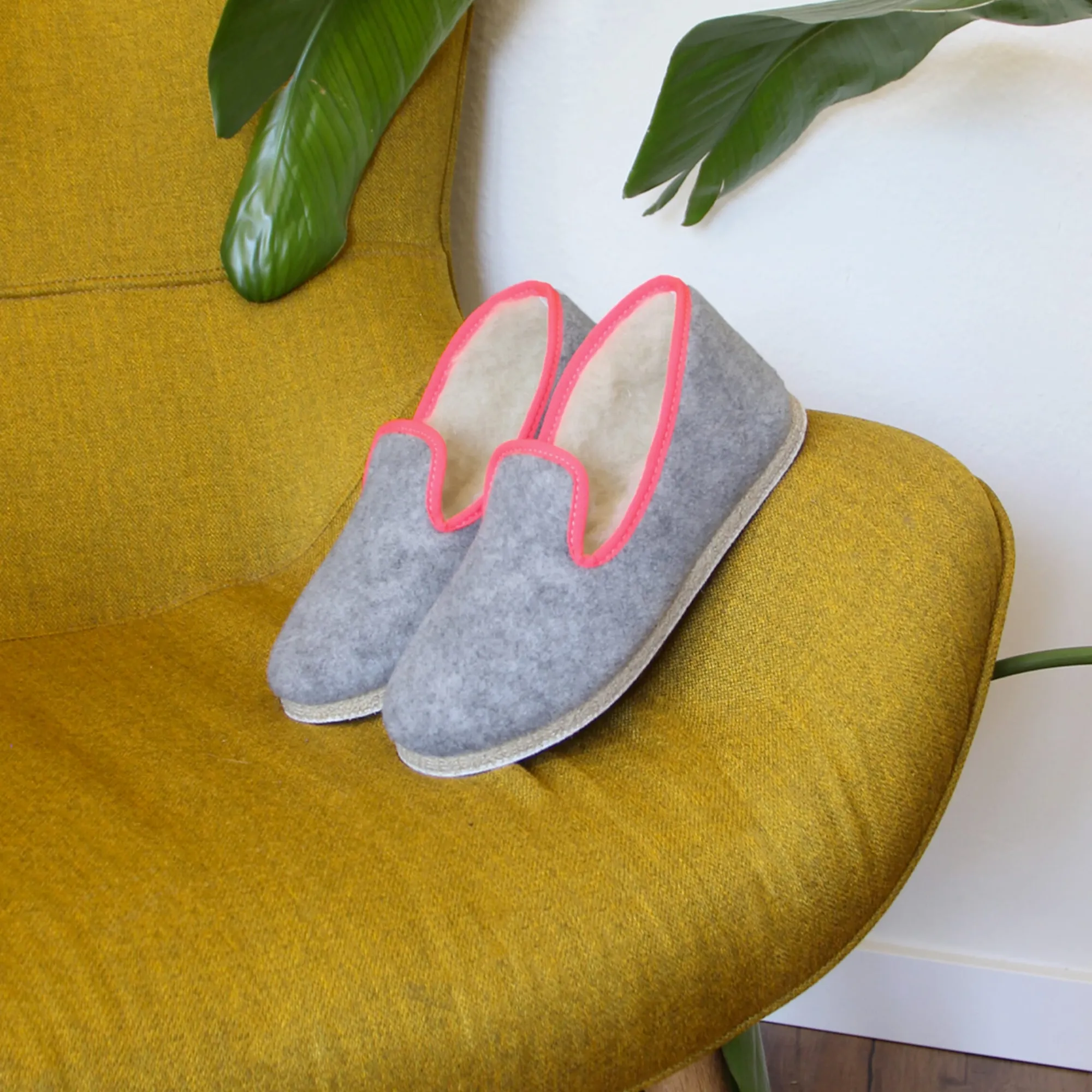 Hot Charentaises tradition gris rose Femme Charentaises|Charentaises
